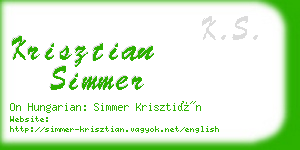 krisztian simmer business card